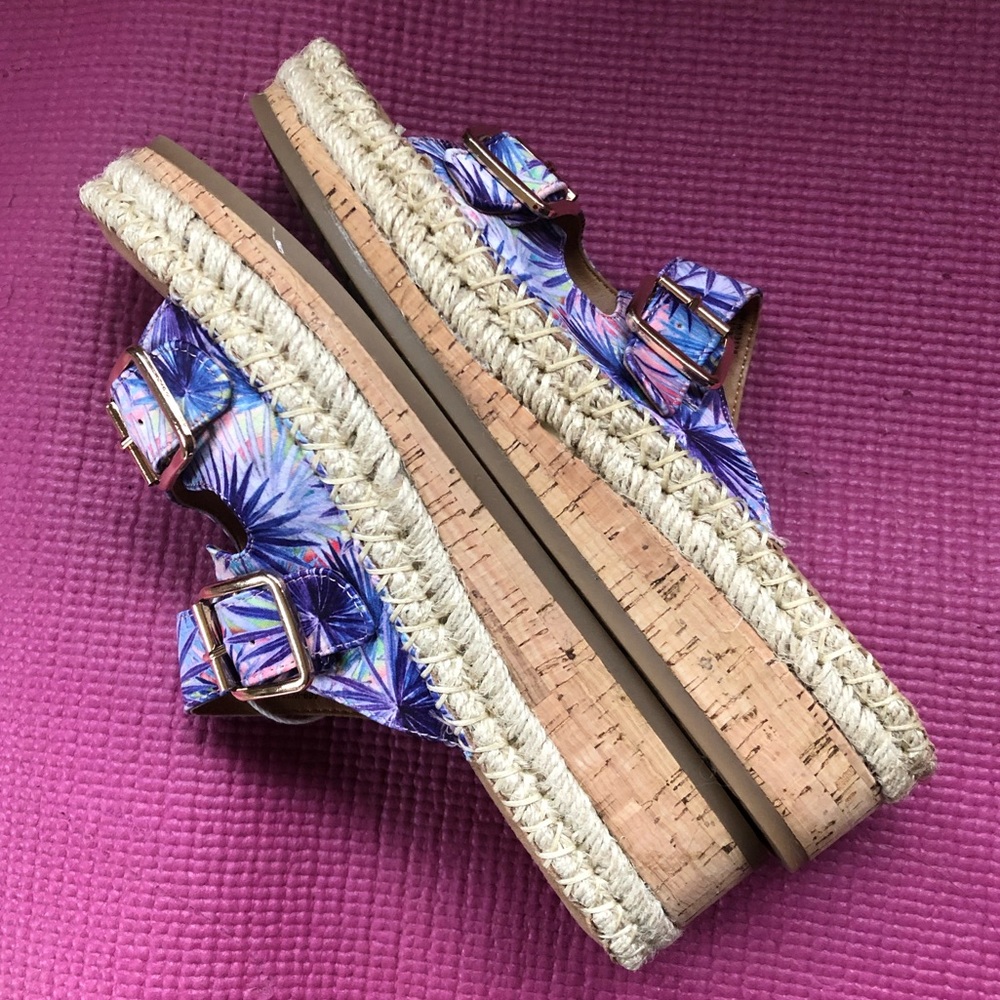 ๐ธ๐ธ Double Strap Espadrille Cork Wedge Sandals ๐ธ๐ธ - Picture 9 of 15